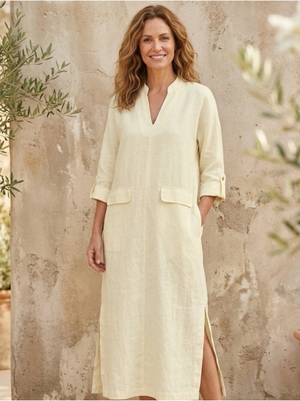 Soft Surroundings 100% Linen Dress